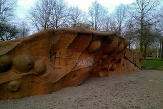 An artificial climbing wall nearby Amsterdam Science Park