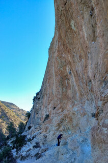 Getting ready for our first route at Rincon Bello