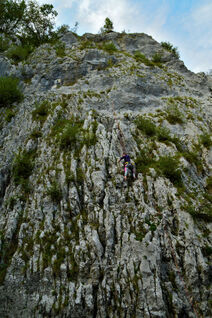 Warm-up sport climbing route in Bled