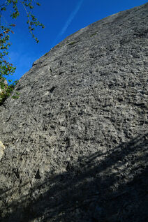 View over a very aesthetic looking slab style sport climbing route in Vallee du Buech