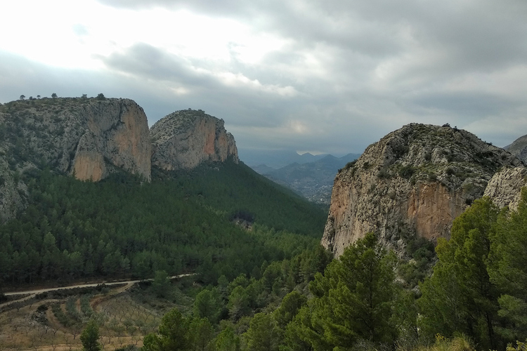 View over some mountains nearby Sella from Sector Bear